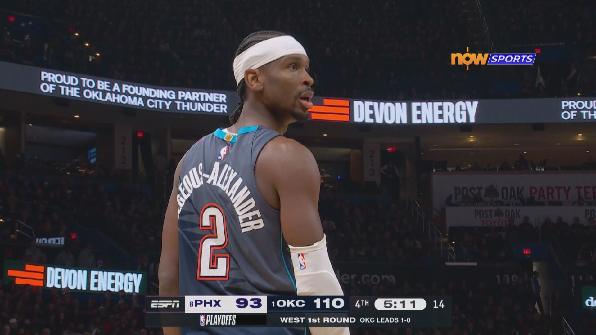 NBA季後賽西岸首圈　太陽 107:120 雷霆 (場數 0:2)