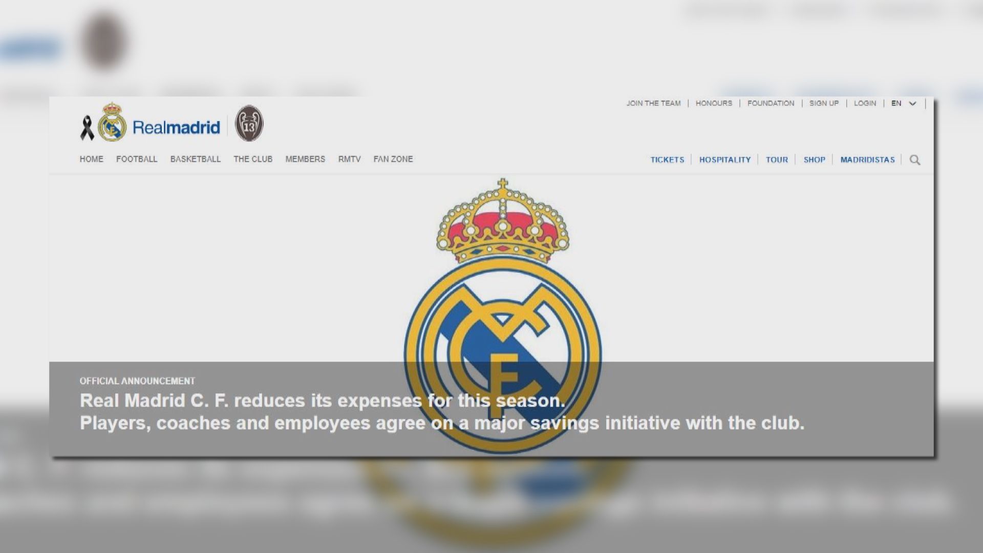 皇馬與球員達成減薪協議