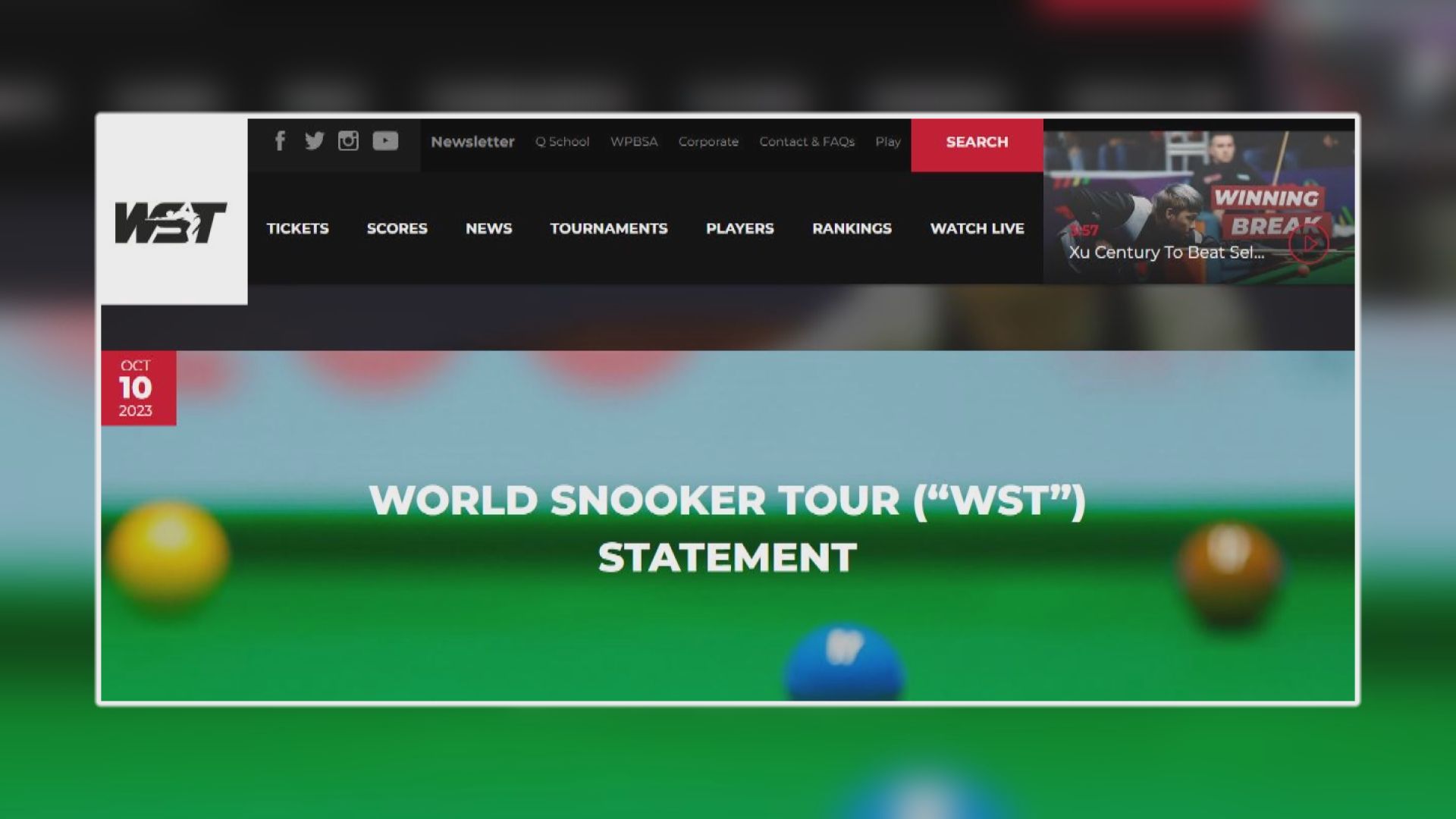 五位桌球手到澳門參加未經批准表演賽面臨紀律處分