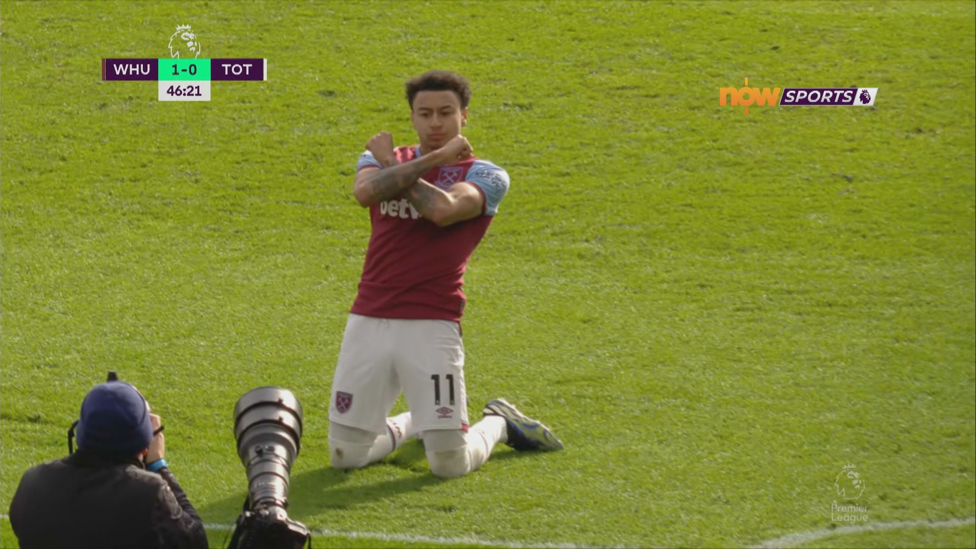 英超　韋斯咸2:1熱刺