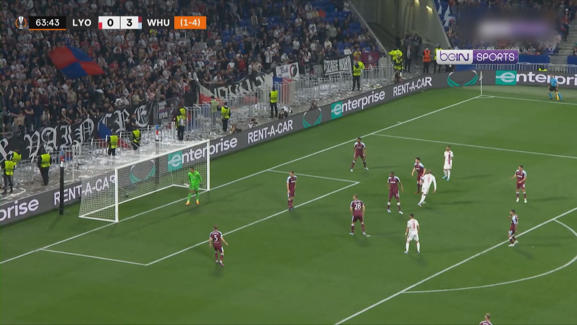 歐霸八強　里昂0:3韋斯咸(1:4)