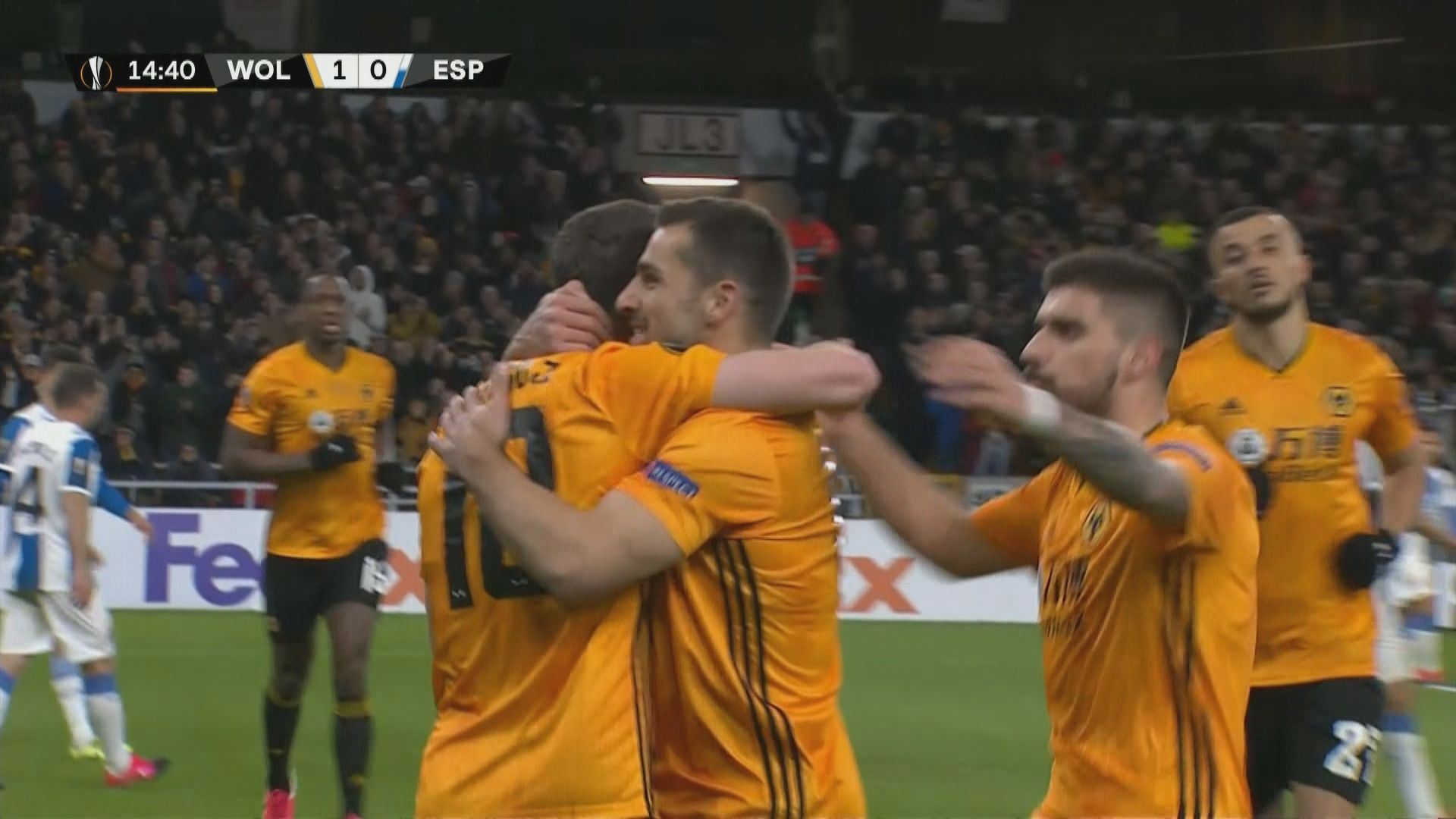 歐霸盃32強首回合　狼隊4:0愛斯賓奴