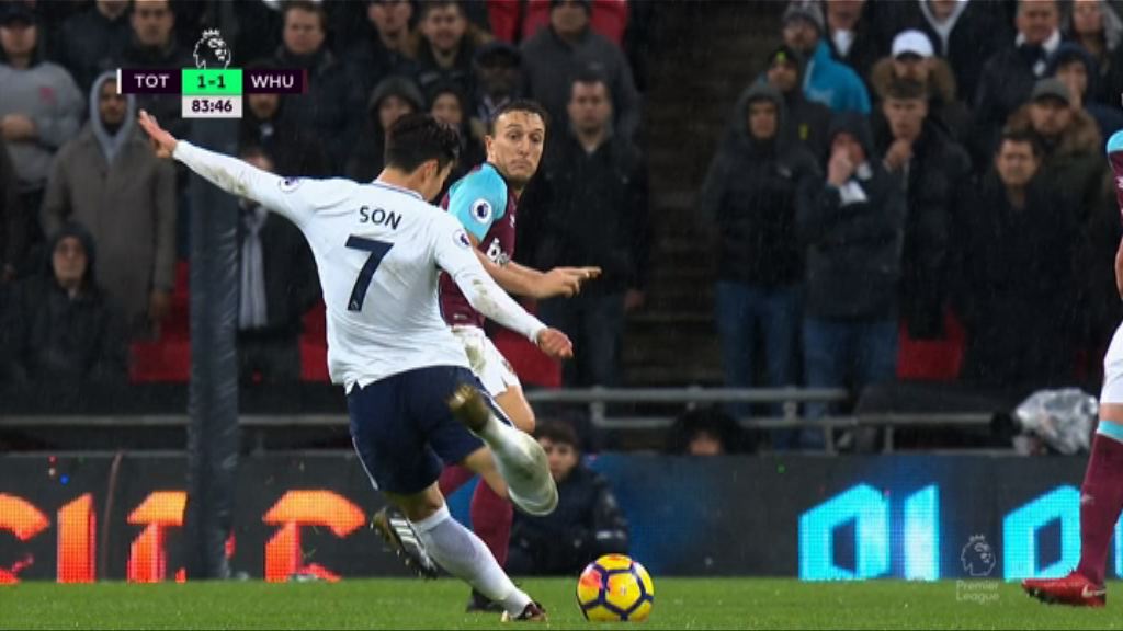 英超　熱刺1:1韋斯咸