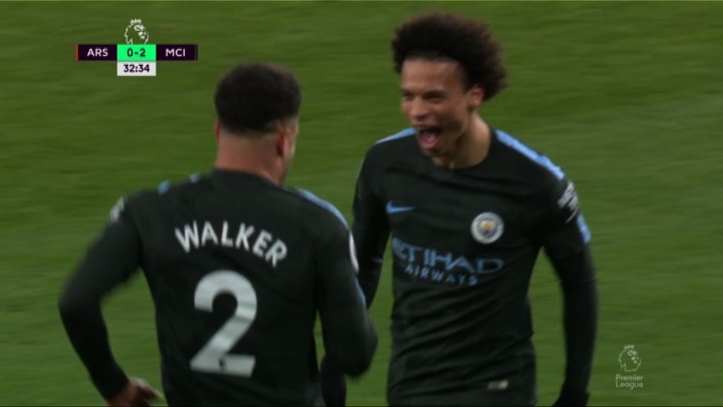 英超　阿仙奴0:3曼城