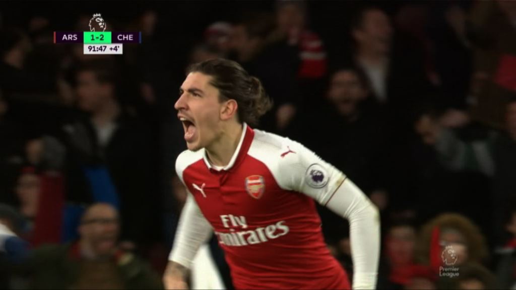 英超　阿仙奴2:2車路士