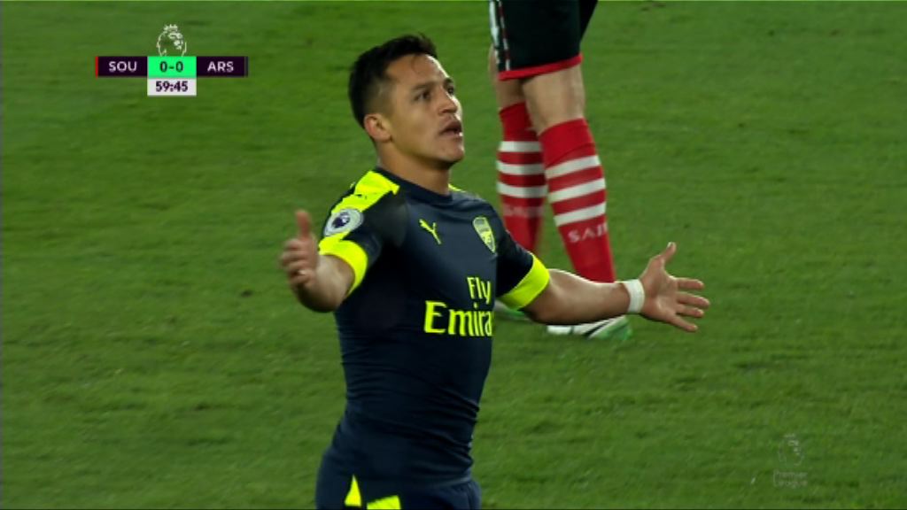 英超　修咸頓0:2阿仙奴