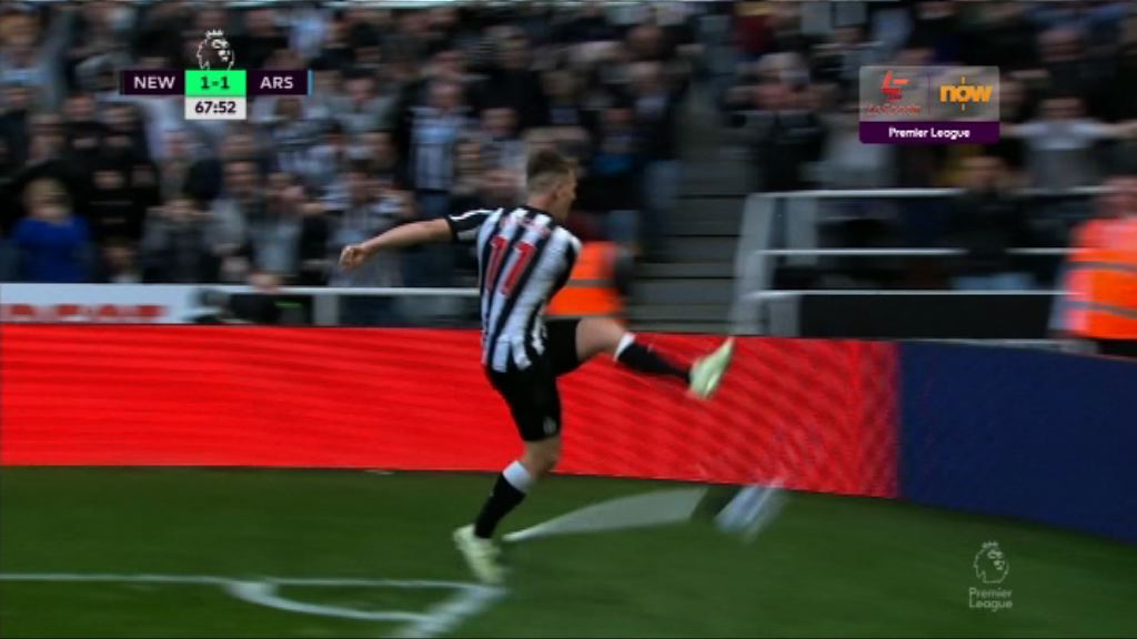 英超　紐卡素2:1阿仙奴