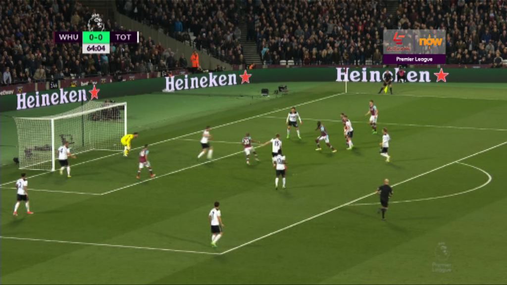 英超　韋斯咸 1:0 熱刺