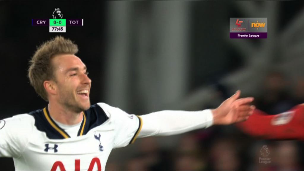 英超　水晶宮0:1熱刺