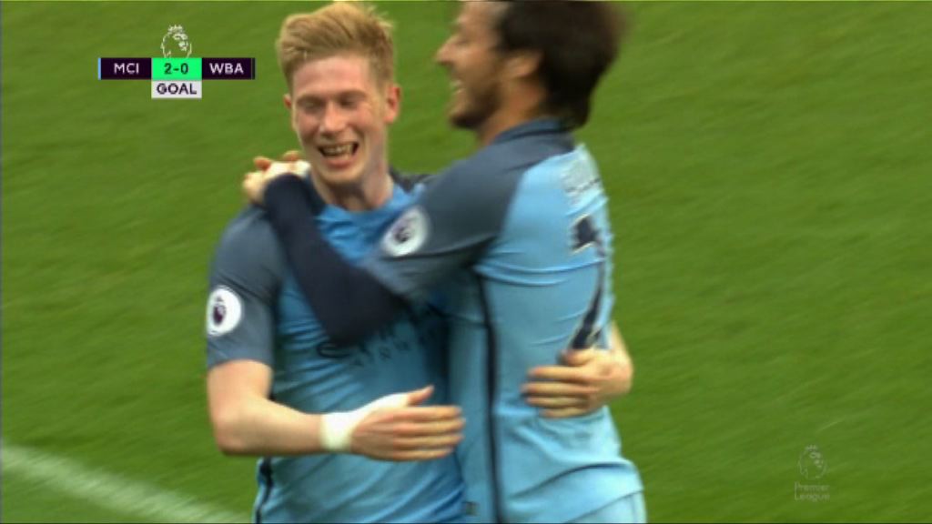 英超 曼城3：1西布朗