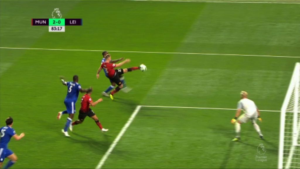 英超　曼聯 2:1 李斯特城