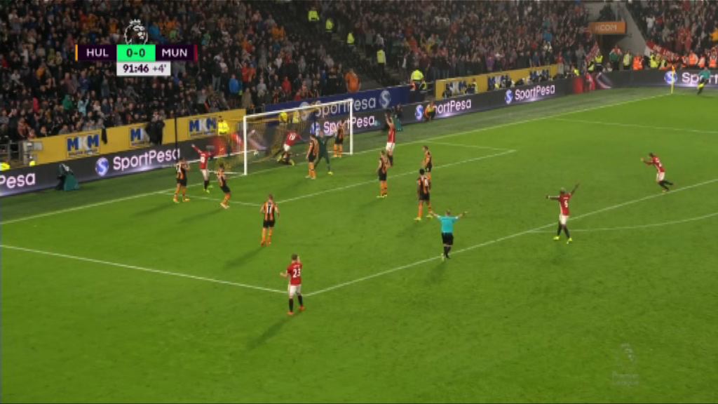 英超　侯城0:1曼聯