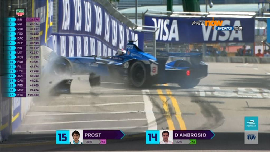 電動方程式香港站超級桿位賽出意外