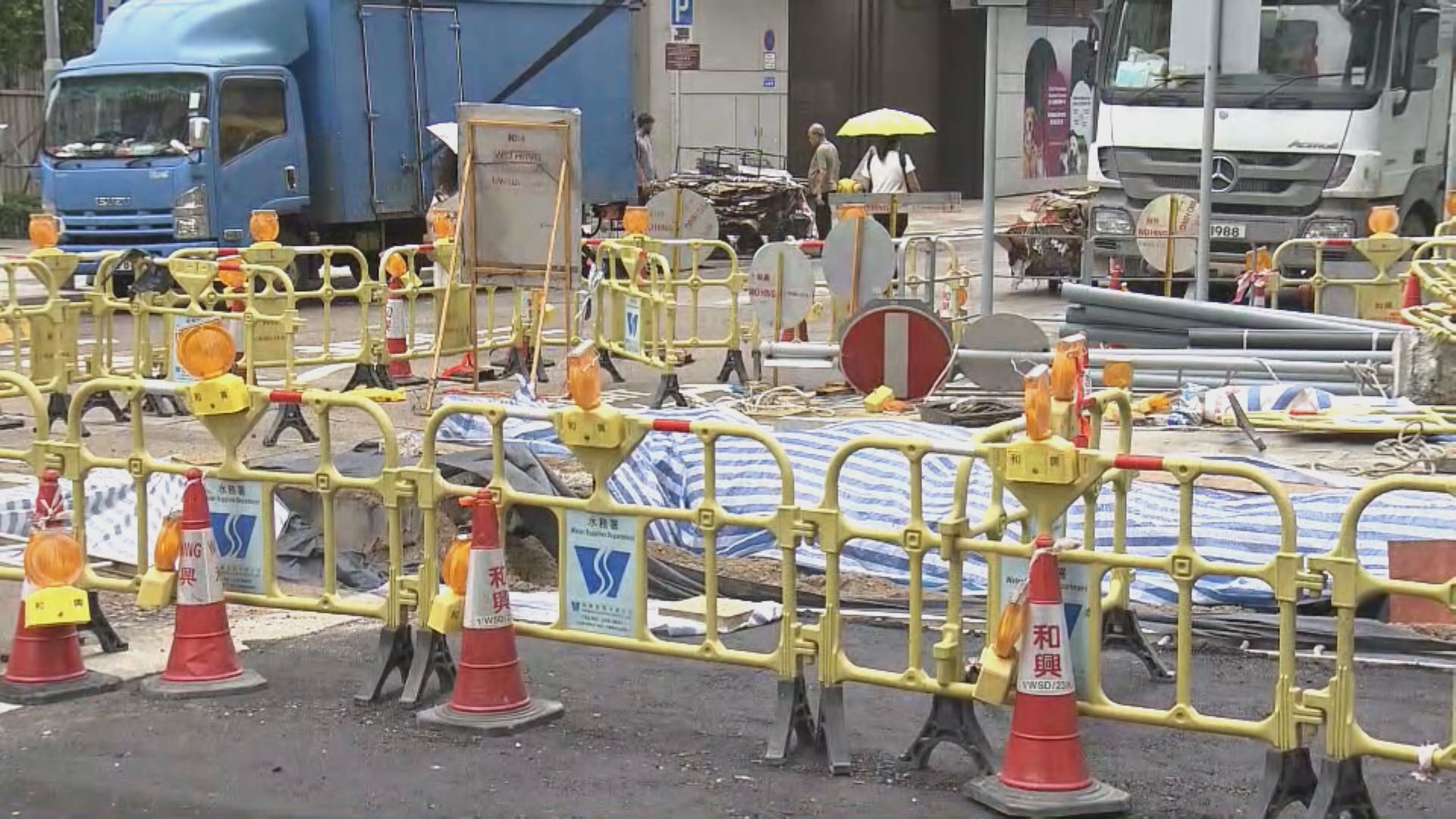 深水埗路陷  受影響路段快線晚上重開