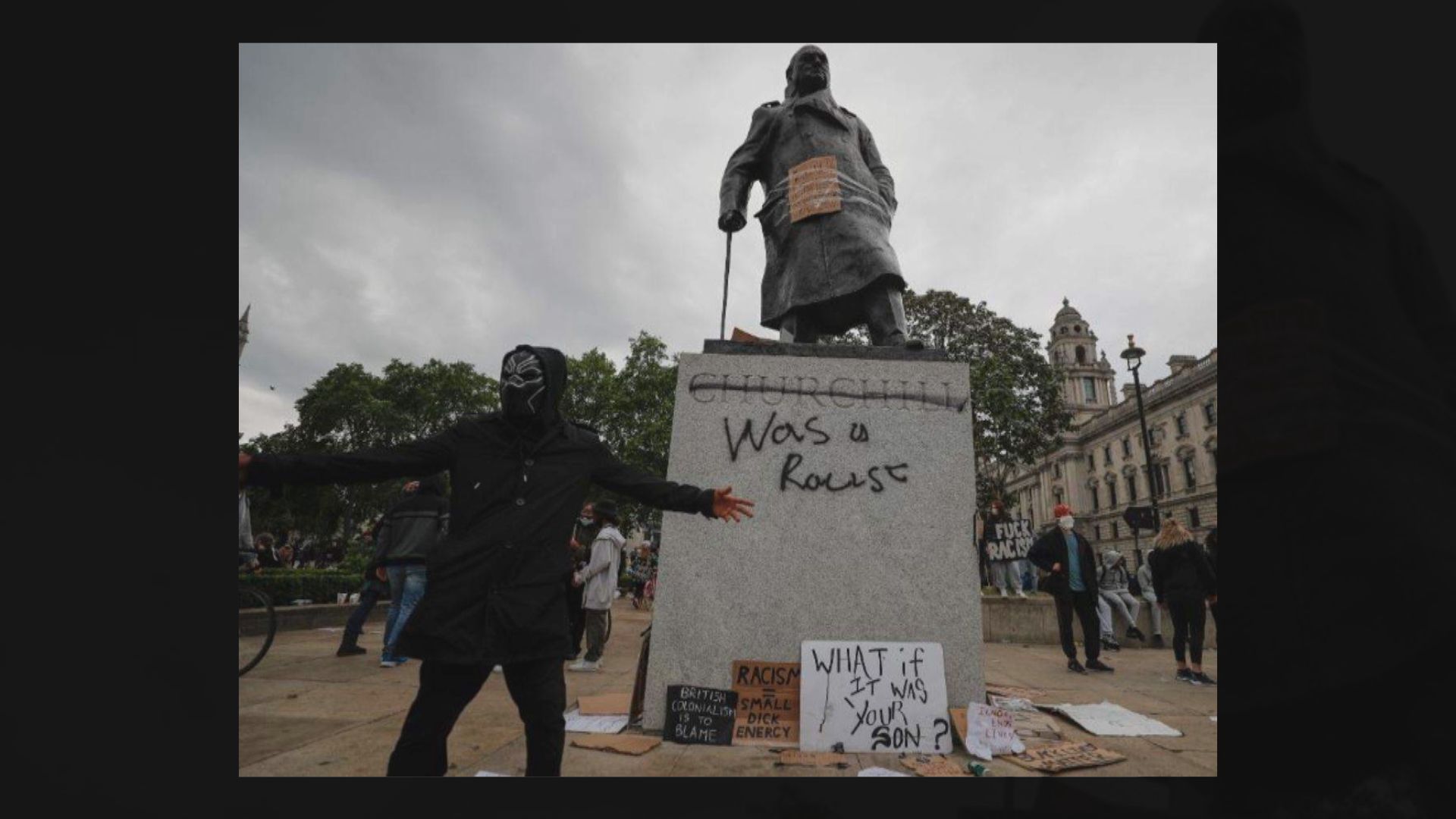 英國憂塗污邱吉爾像模糊運動焦點
