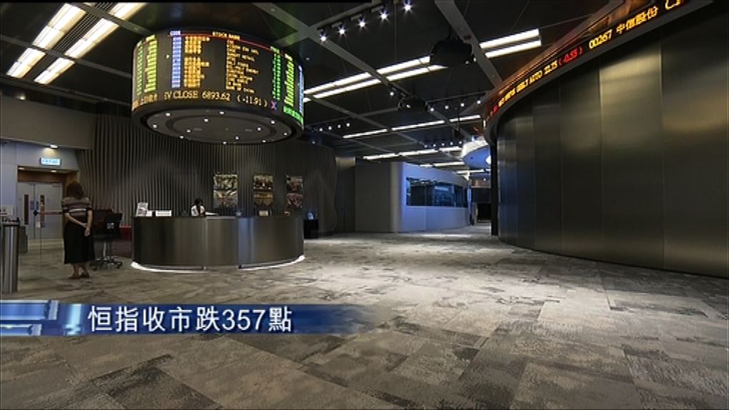 【逾千股挫】恒指瀉357點　騰訊跌至$375