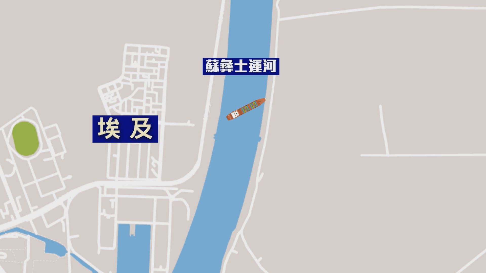 巨型貨輪阻塞蘇彝士運河　百多艘貨船無法通行