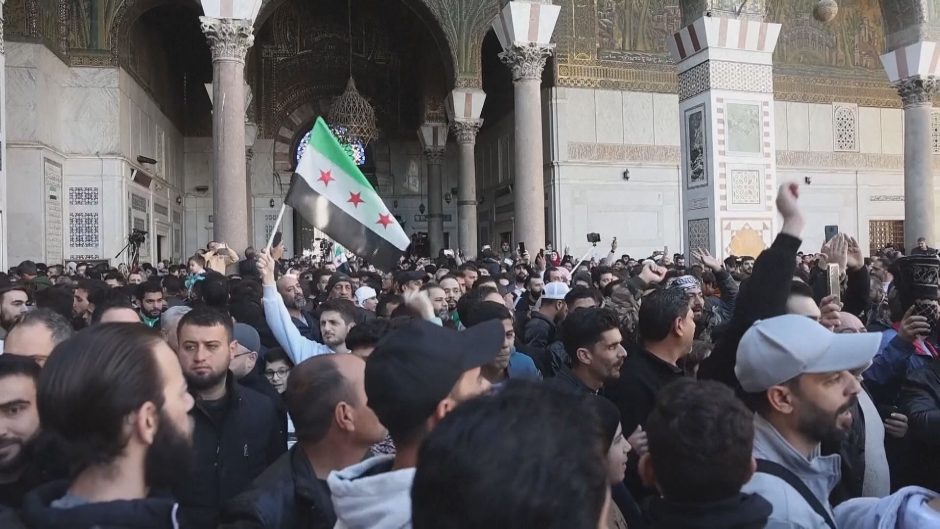 敘利亞大馬士革有集會慶祝巴沙爾政權倒台