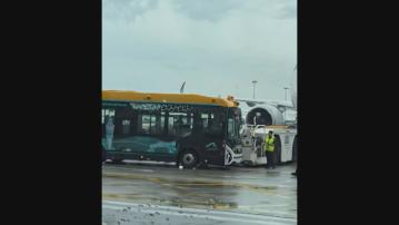 機場無人駕駛巴士與牽引車碰撞　無人受傷