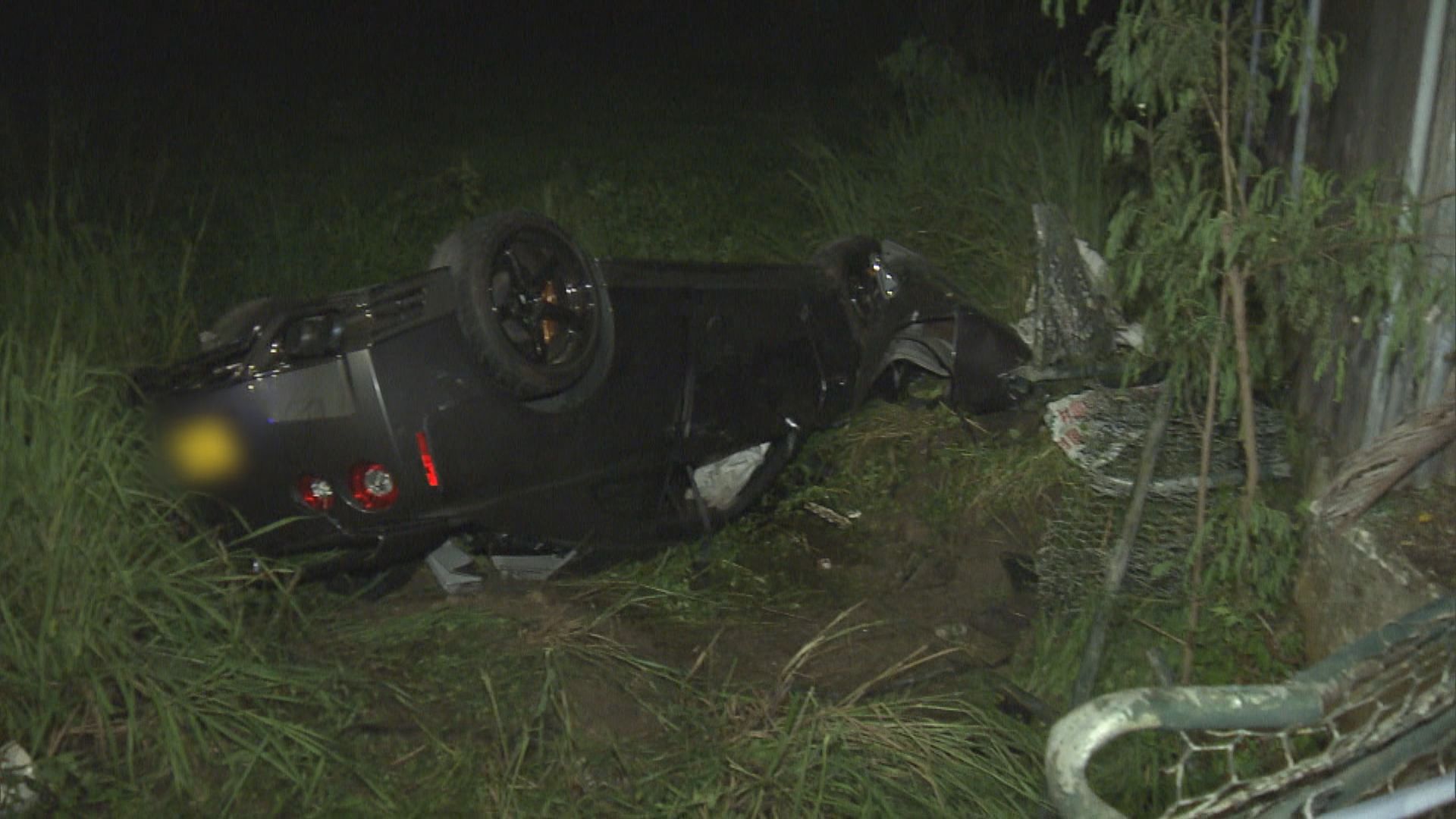 粉嶺私家車失事翻轉釀一死一傷