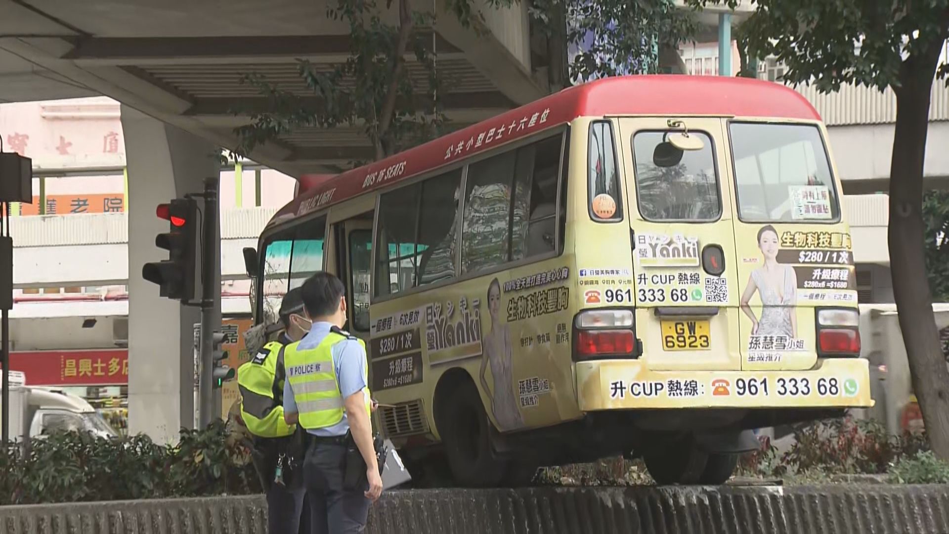 葵涌梨木道小巴與客貨車相撞11人傷