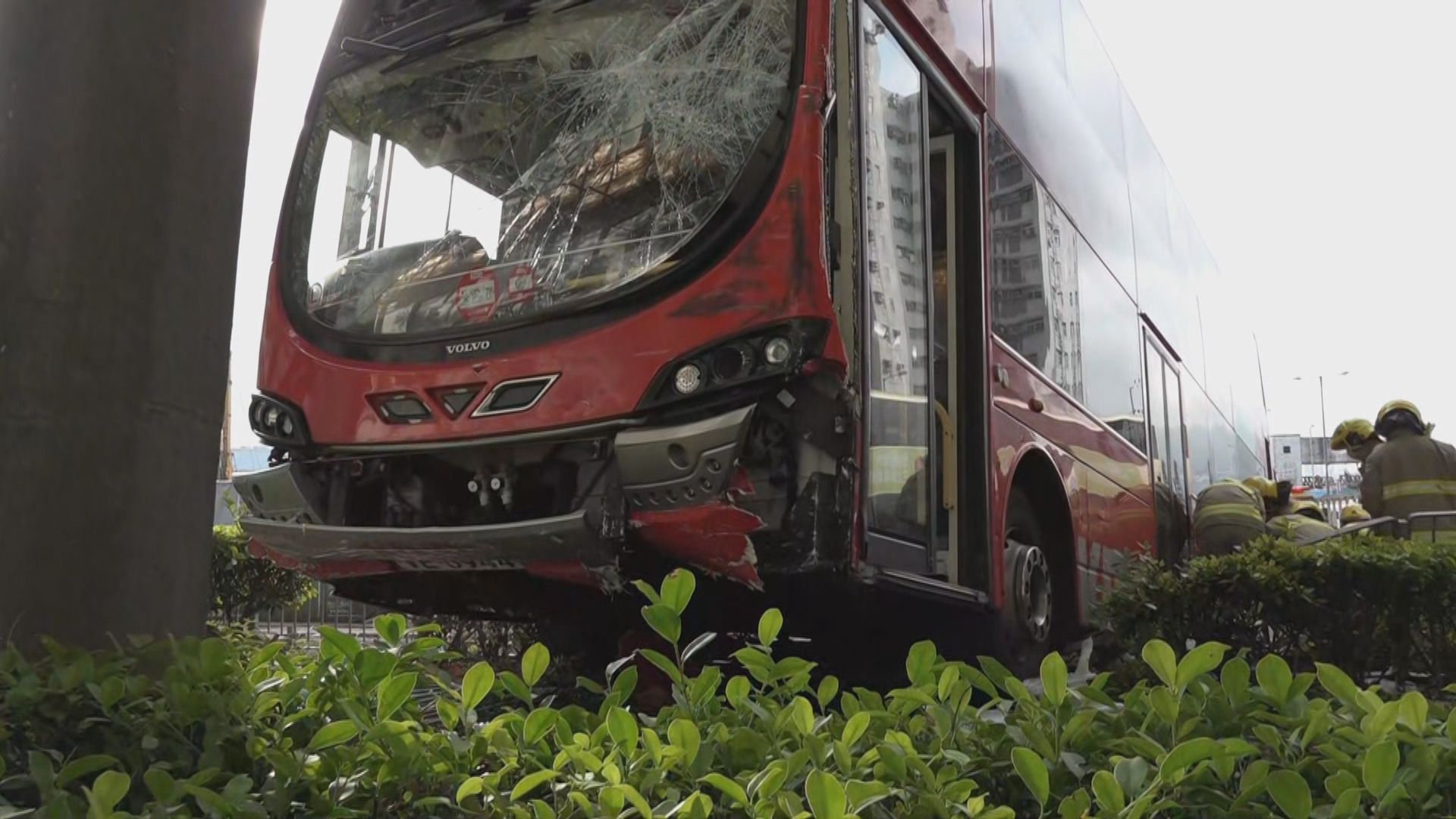 九龍城兩九巴相撞失控剷上行人路　一途人腳部重傷