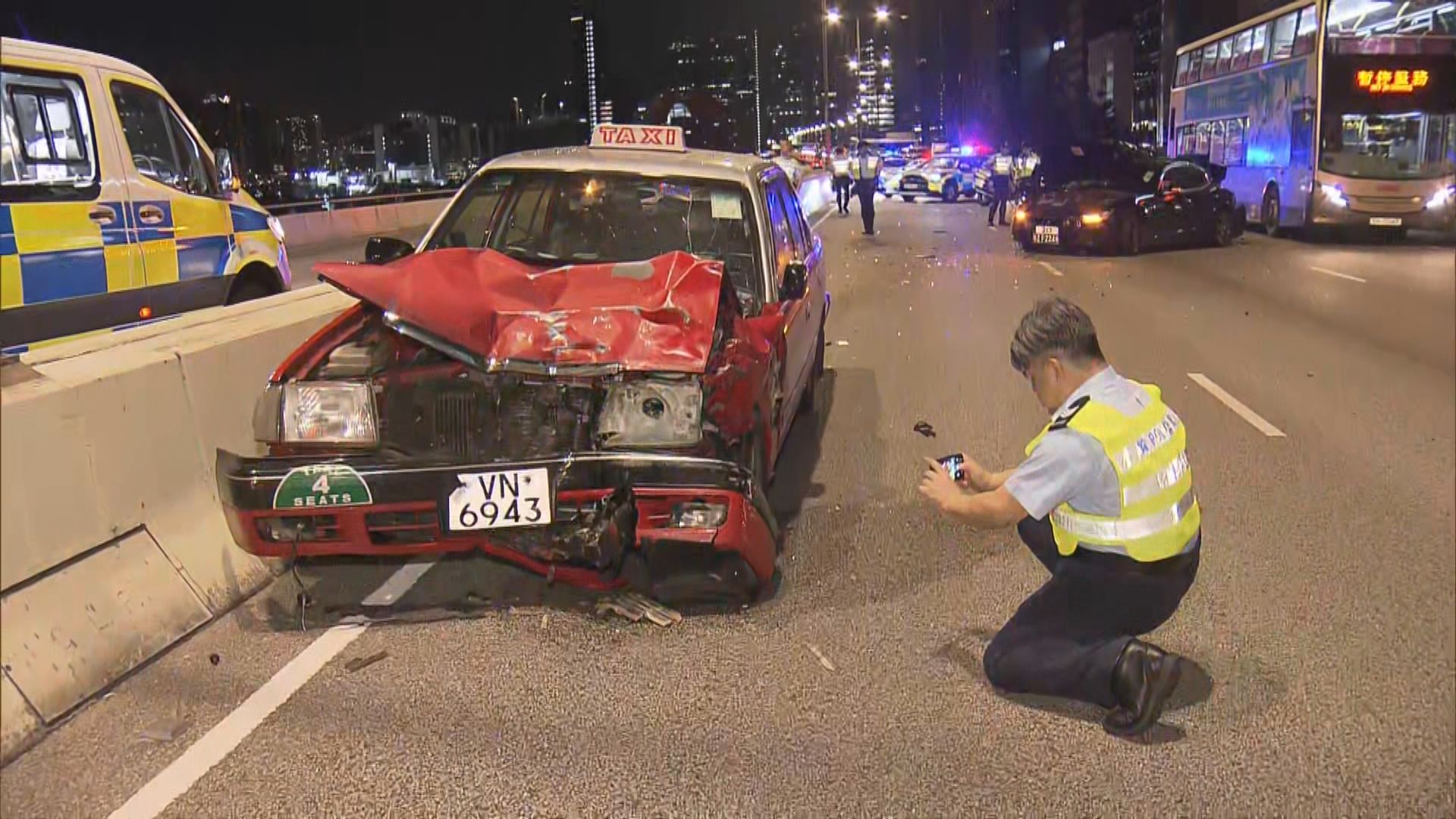 觀塘繞道致命三車車禍　一死六傷