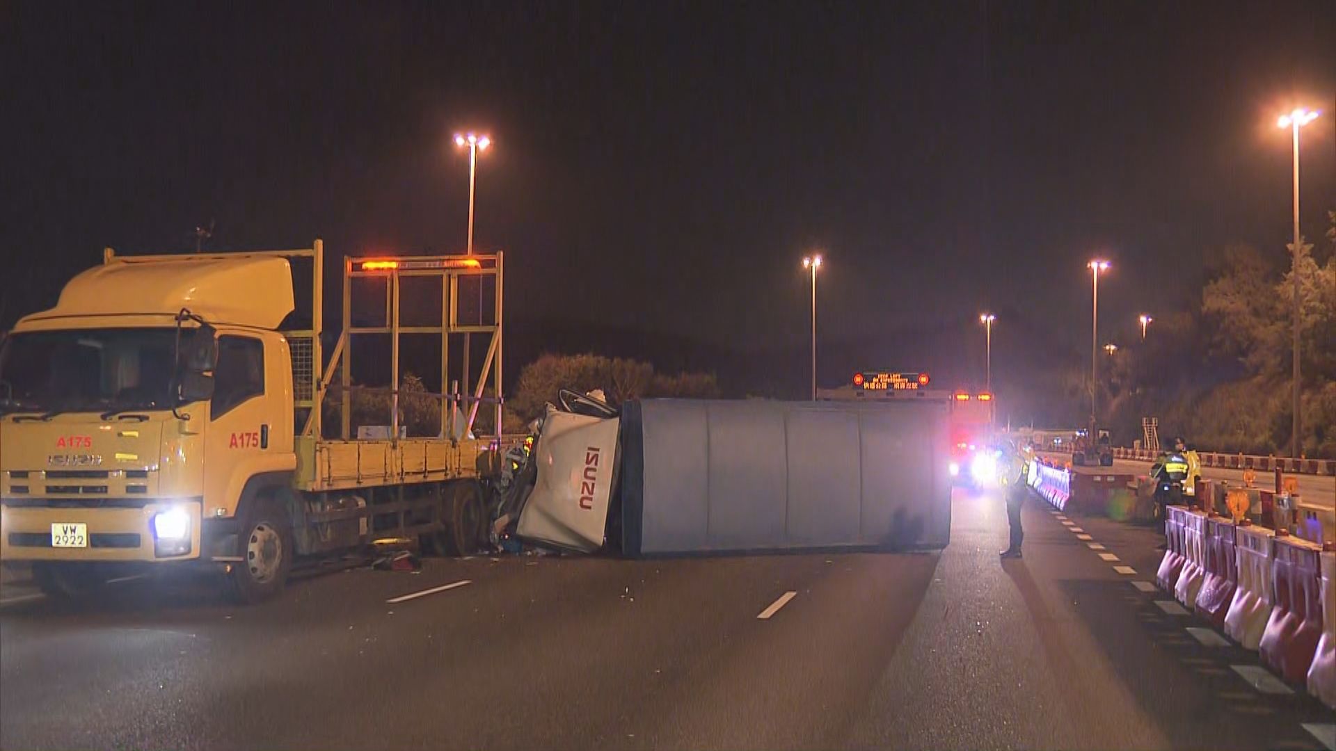 北大嶼山公路貨車撞工程車　貨車司機死亡