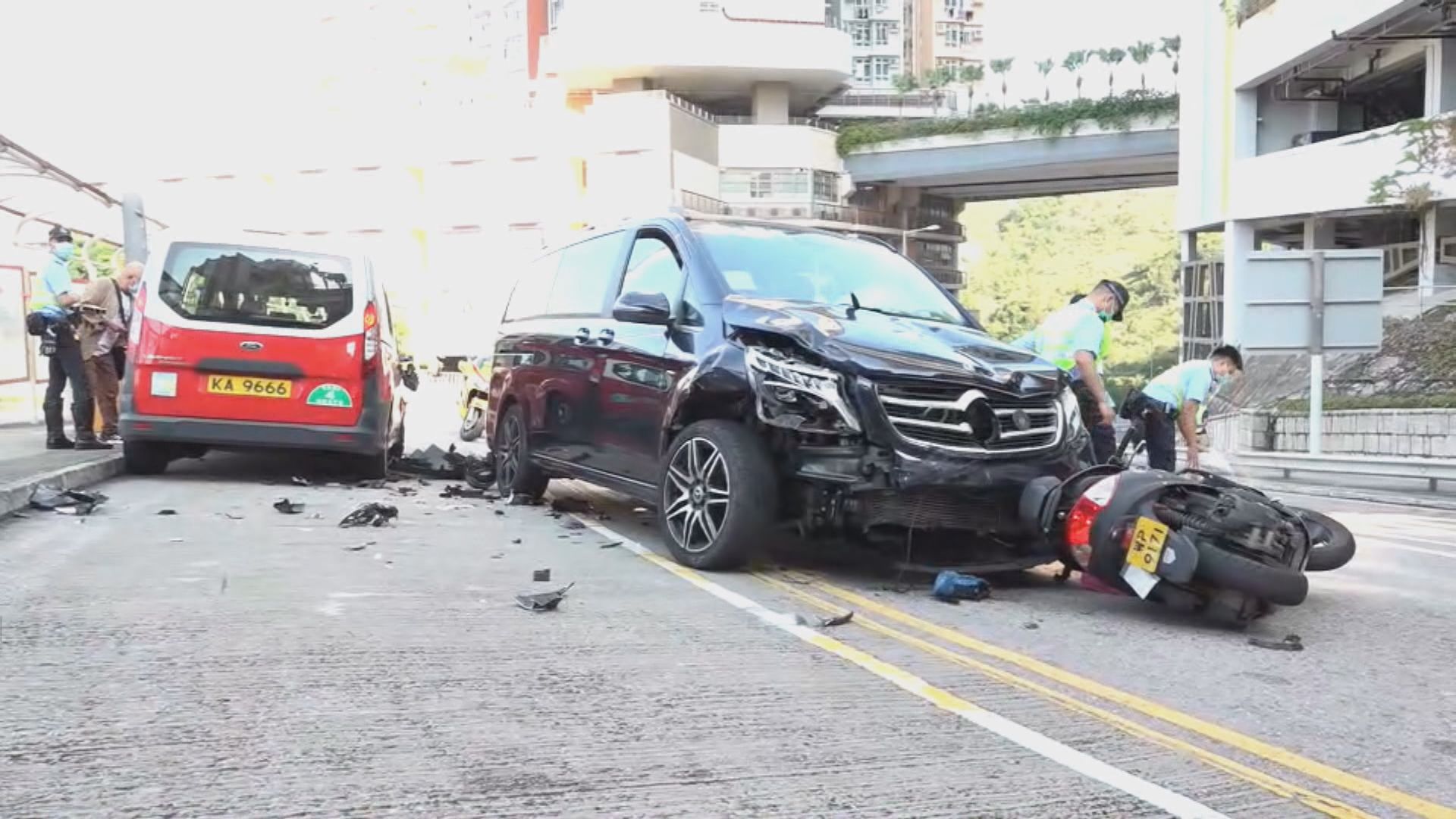 沙田三車相撞　電單車司機昏迷送院
