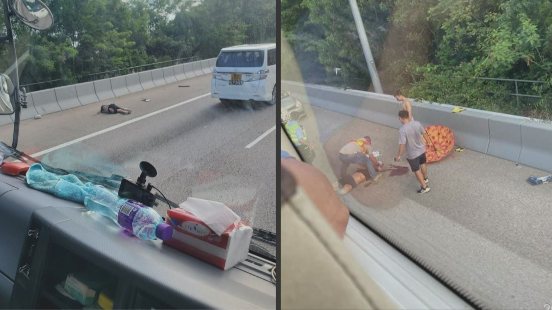 屯門公路男子維修車輛被貨車撞倒