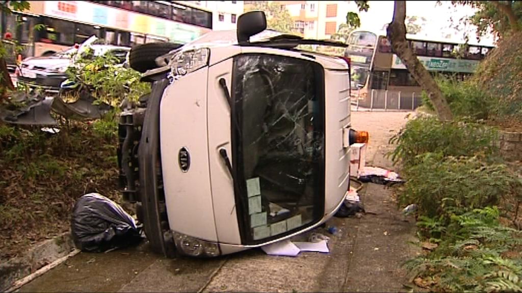 九龍城貨車失事衝落山坡2人傷