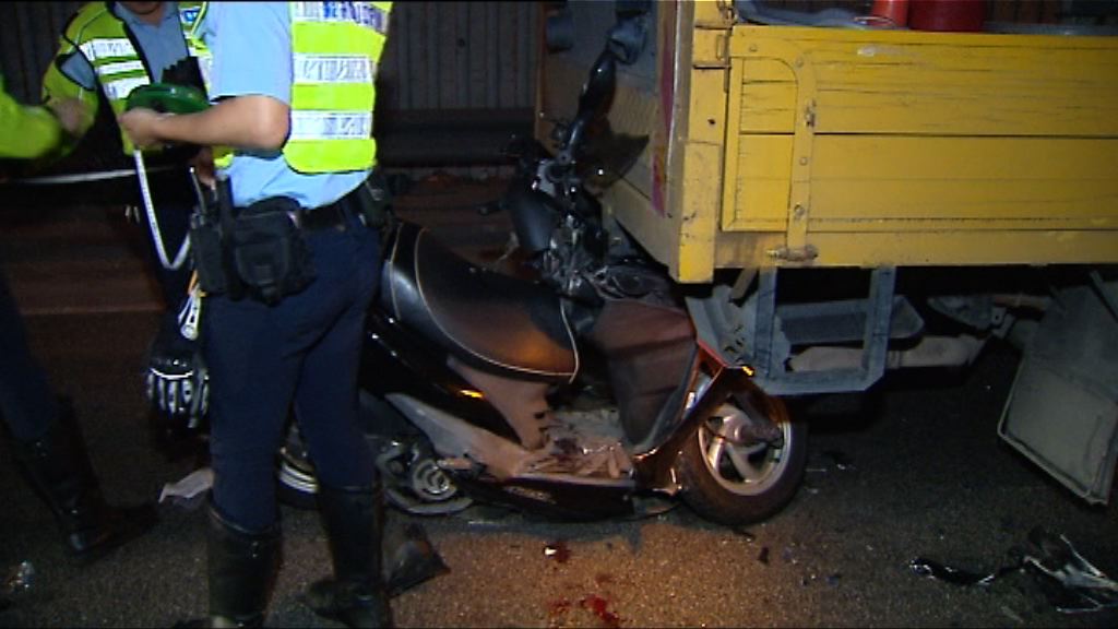 旺角電單車撼工程車一人傷