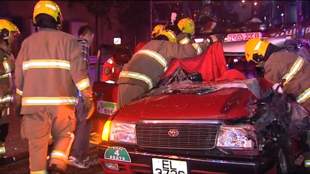 沙田車禍的士女乘客頭部重傷
