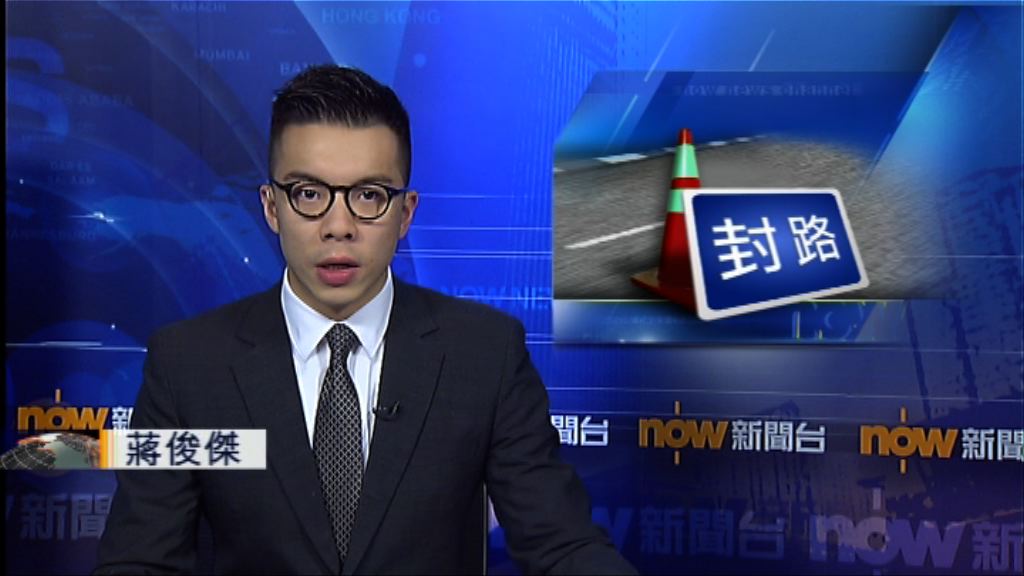 屯門公路往九龍近青龍頭中慢線封閉