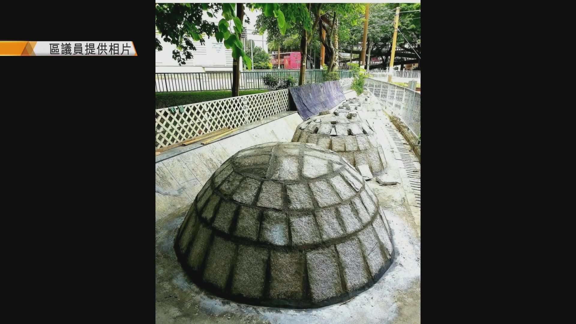 運輸署移除屯門阻聚賭半球體