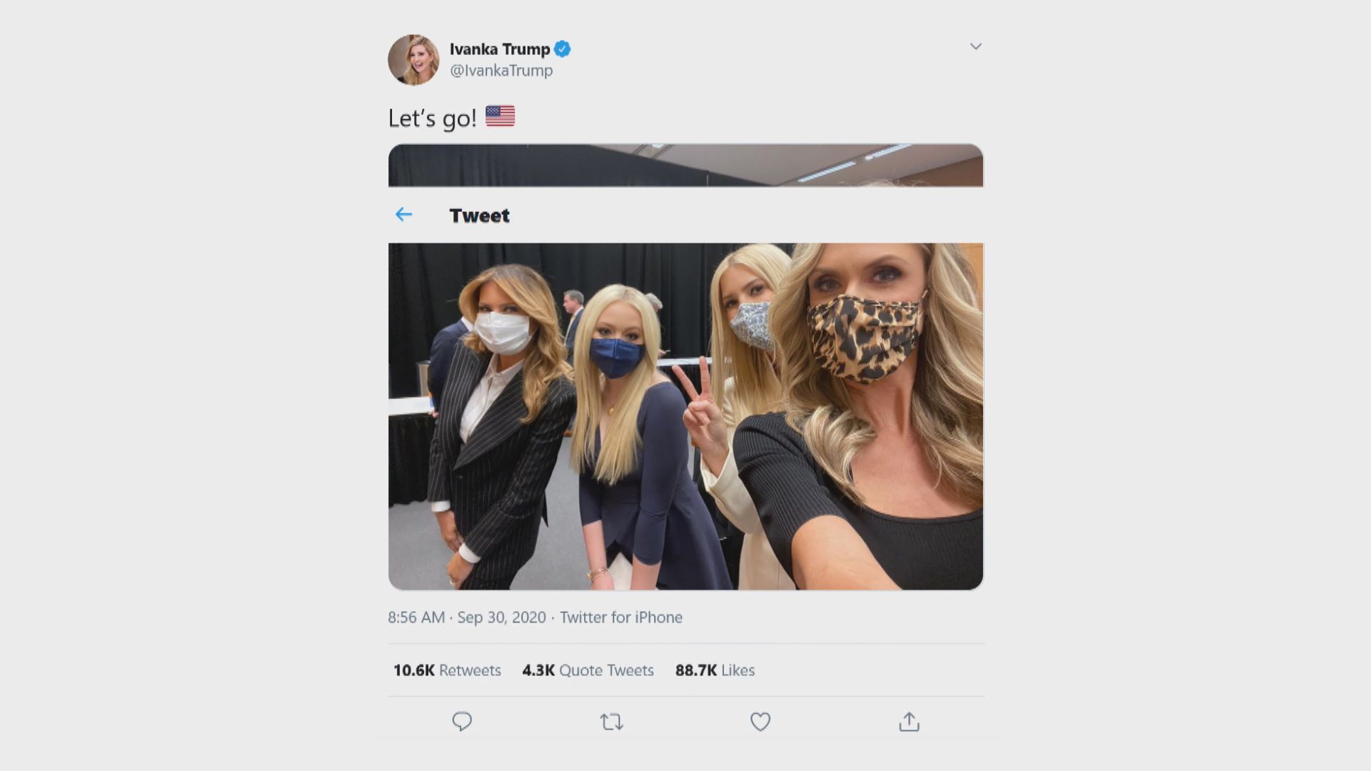 特朗普女兒伊萬卡上傳家庭照圖打破不和傳聞