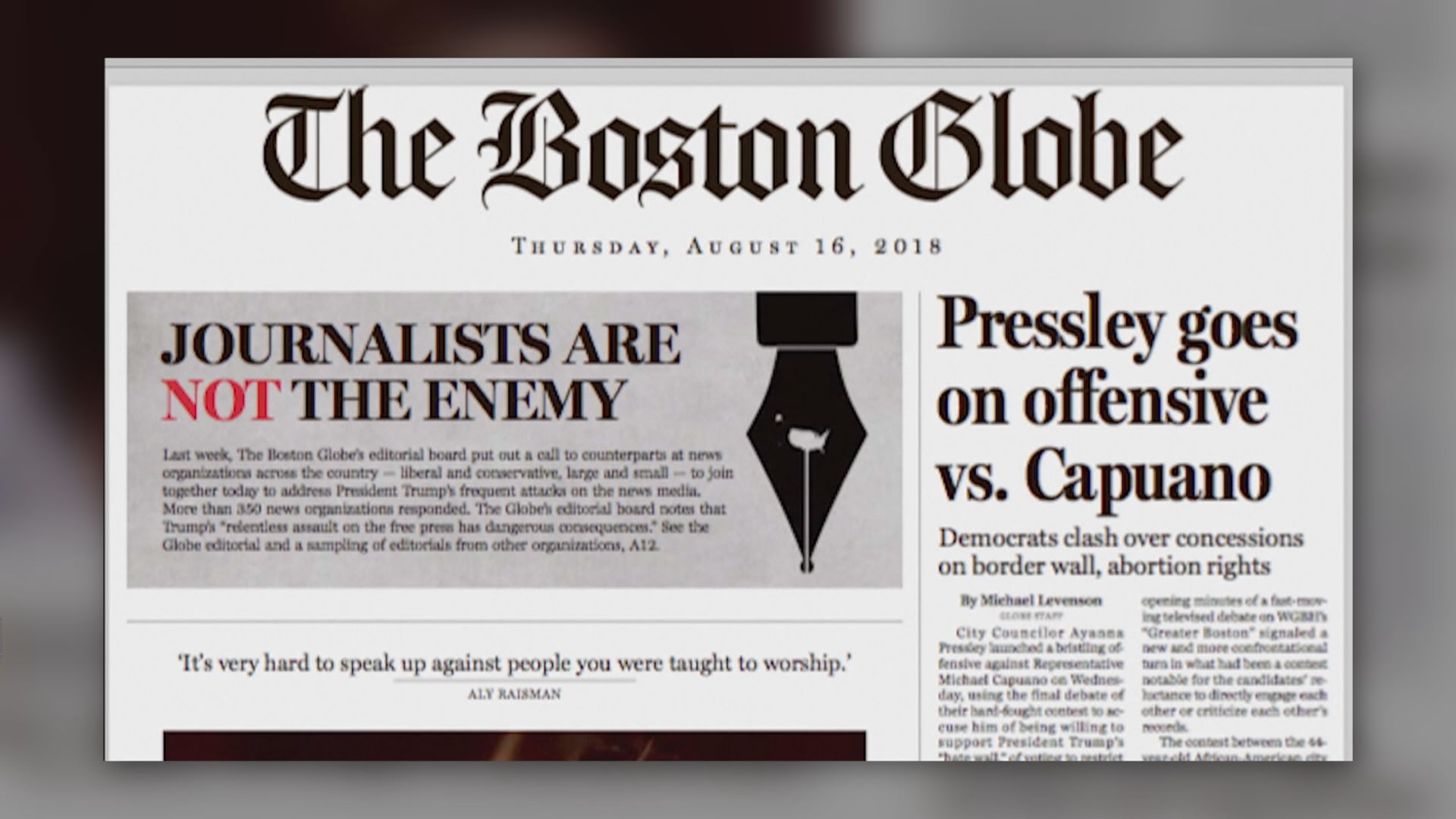 美報章發文反擊特朗普攻擊傳媒