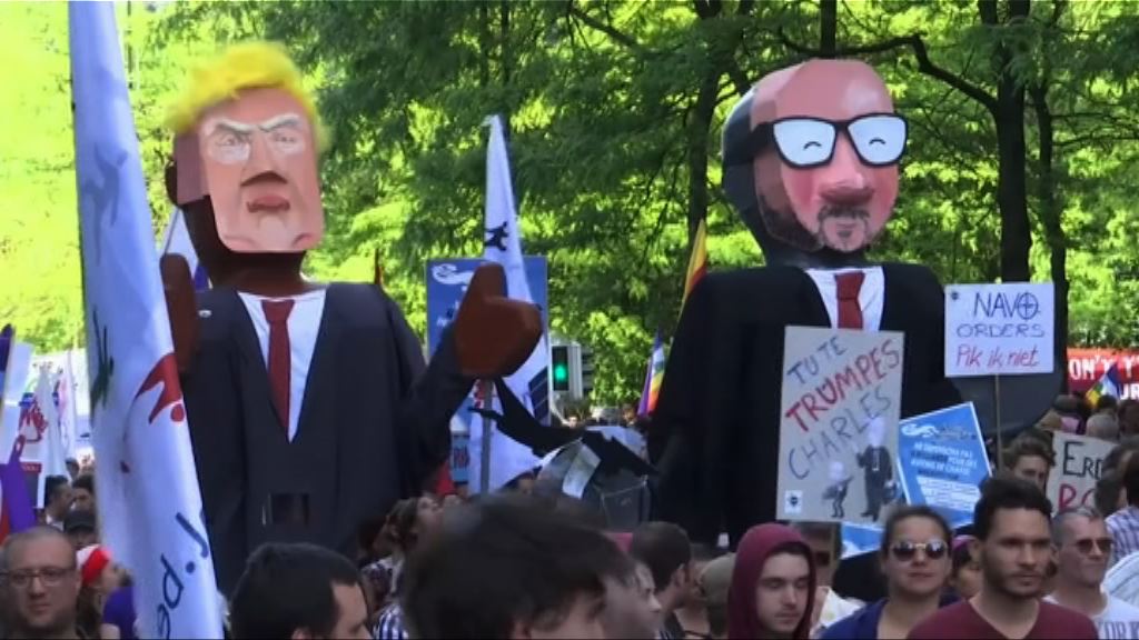 比利時有反特朗普示威