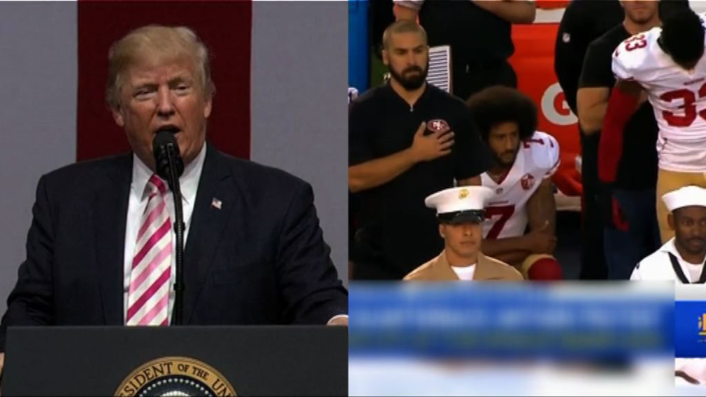 特朗普炮轟NFL球員不尊重國歌國旗