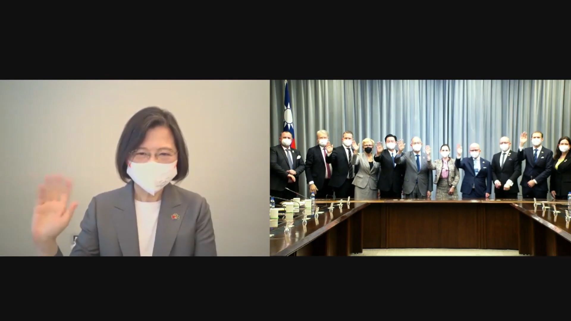 蔡英文以視像方式接見瑞典及歐洲議會訪問團