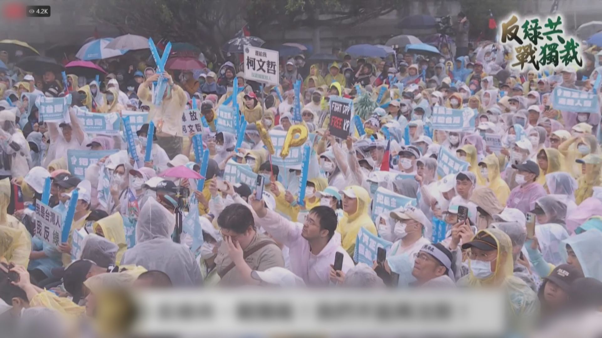 台北集會抗議執政民進黨獨裁　主辦單位指二十五萬人參加