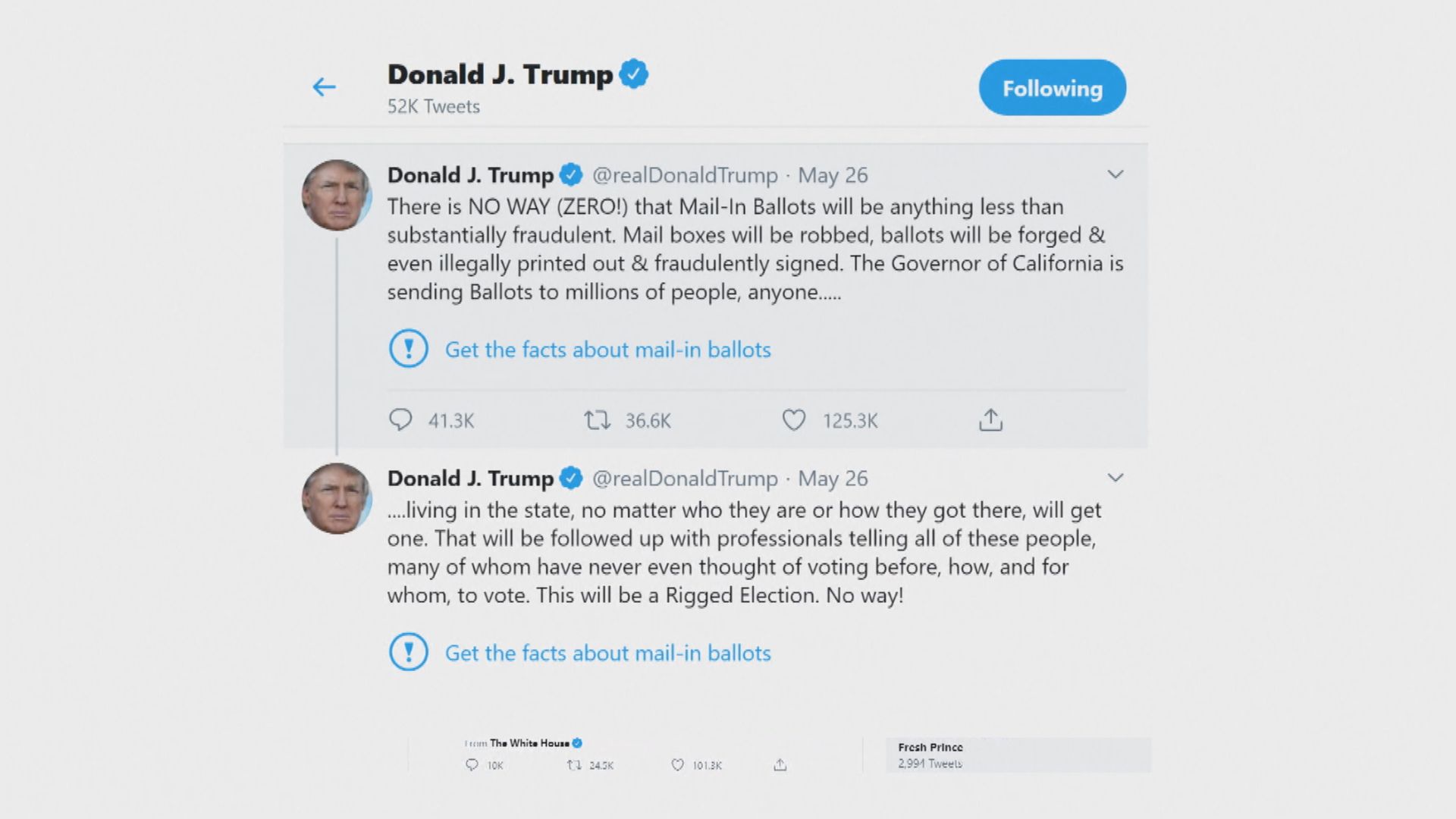 特朗普同一帖文　FB和Twitter處理方法不同