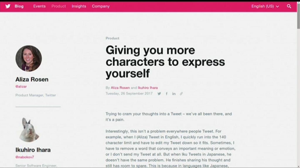 Twitter測試放寬字數限制至280字