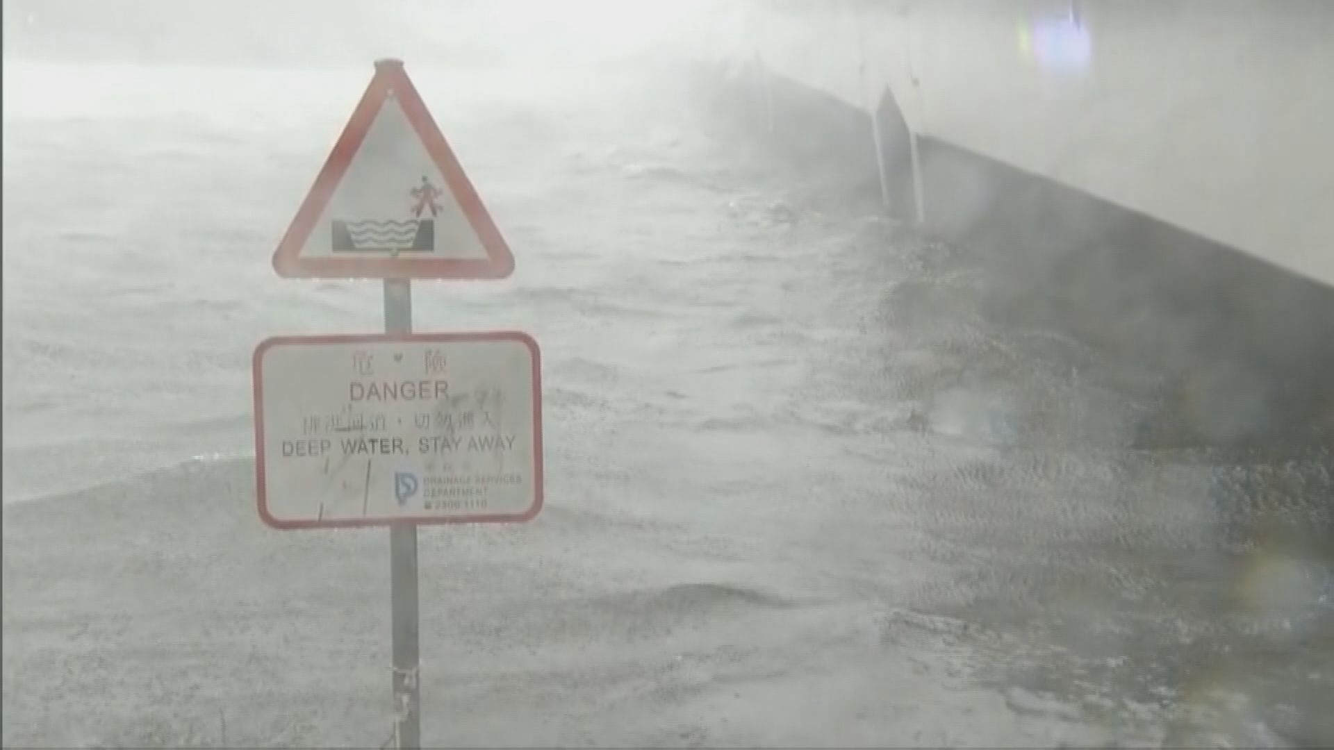 城門河水位升　單車徑行人隧道成澤國