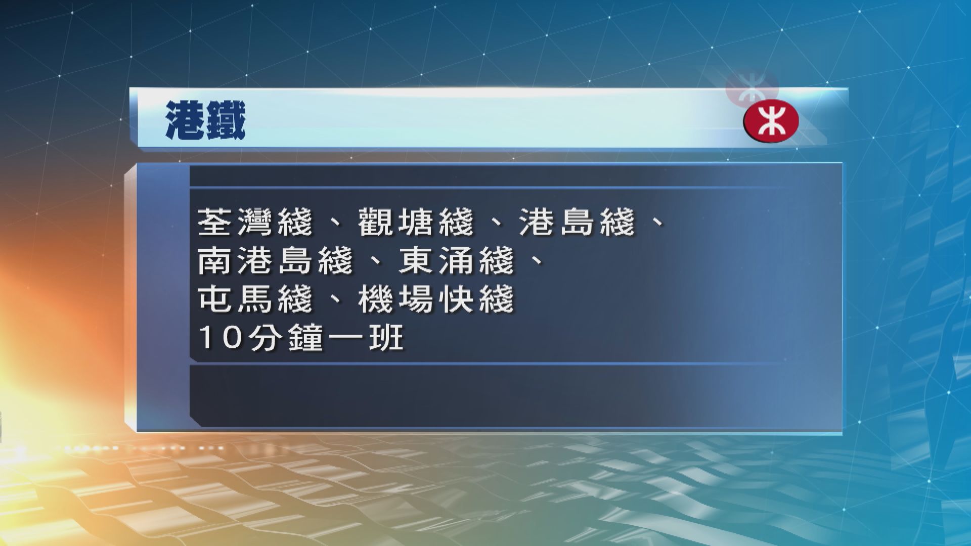 港鐵列車及輕鐵維持有限度服務