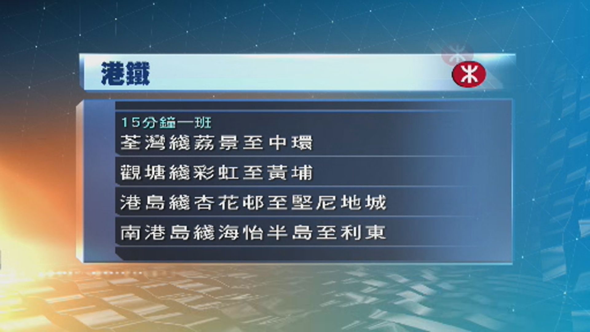 港鐵列車及輕鐵維持有限度服務