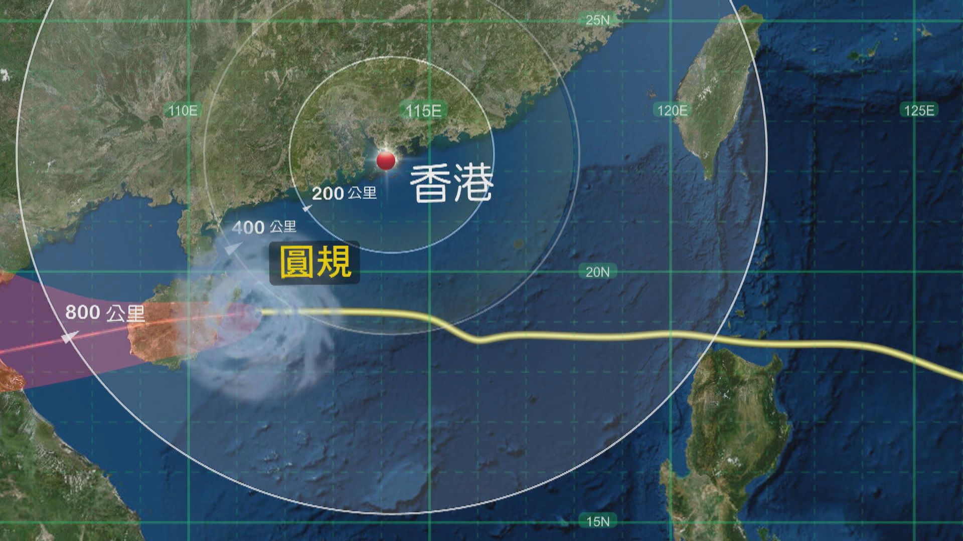 八號信號下午四時前維持　圓規料移向海南島