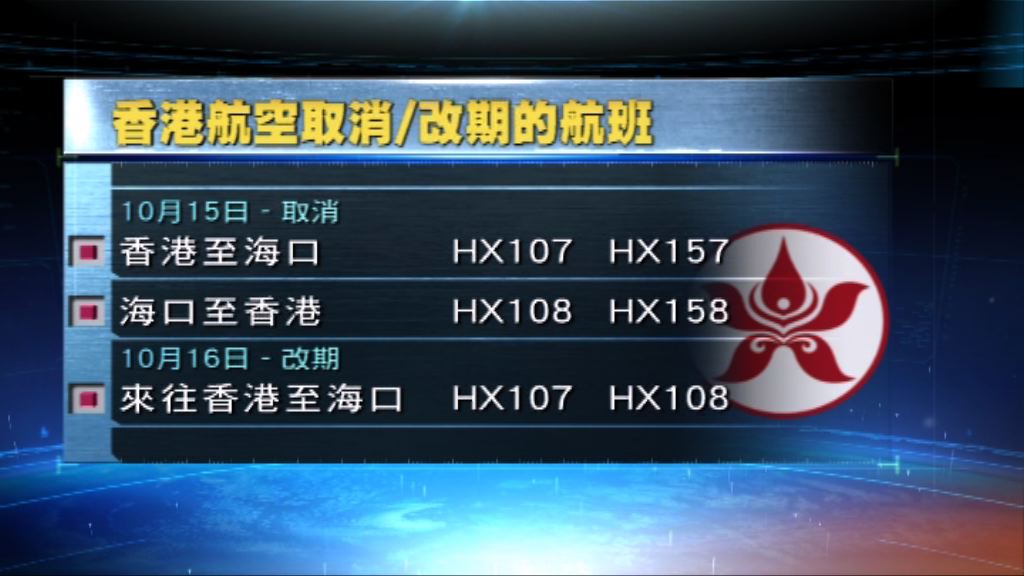 「卡努」移近本港　多班航班需取消或改期
