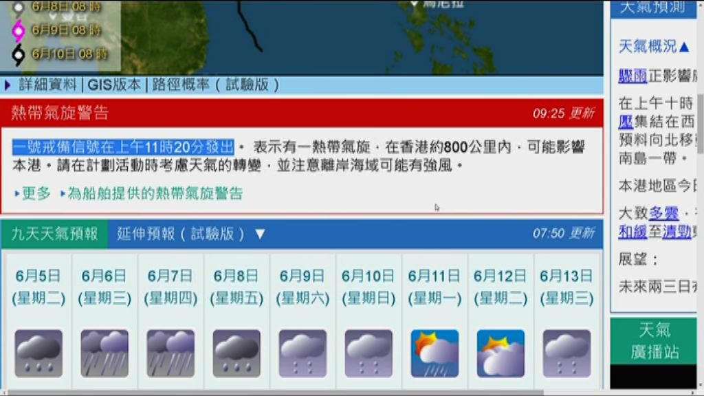 提早發熱帶氣旋信號　天文台致歉稱手民之誤