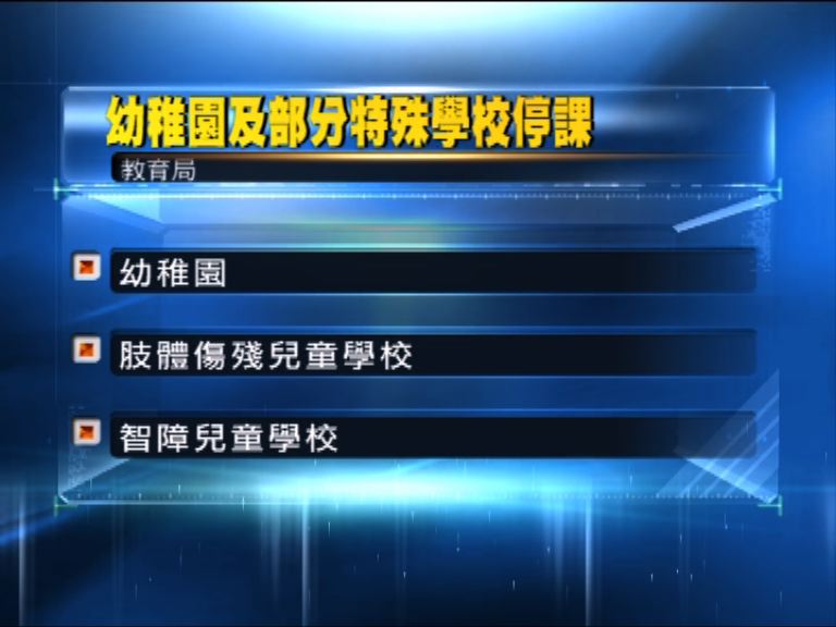 幼稚園及部分特殊學校停課